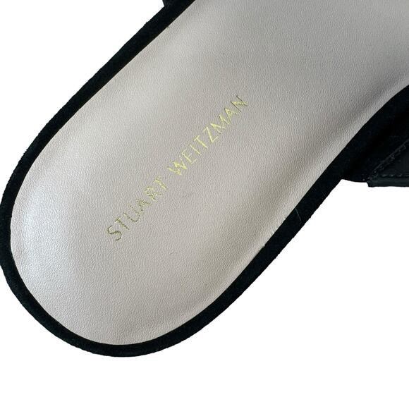 STUART WEITZMAN  Santorini scalloped suede sandals Black Size 8.5 - Picture 9 of 10